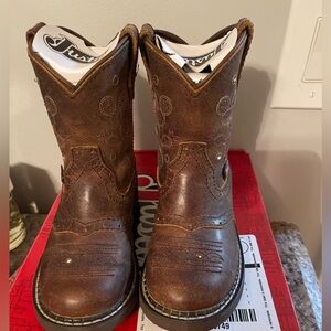 Justin Gypsy light up Girl Boots Brown Leather Size 10.5D